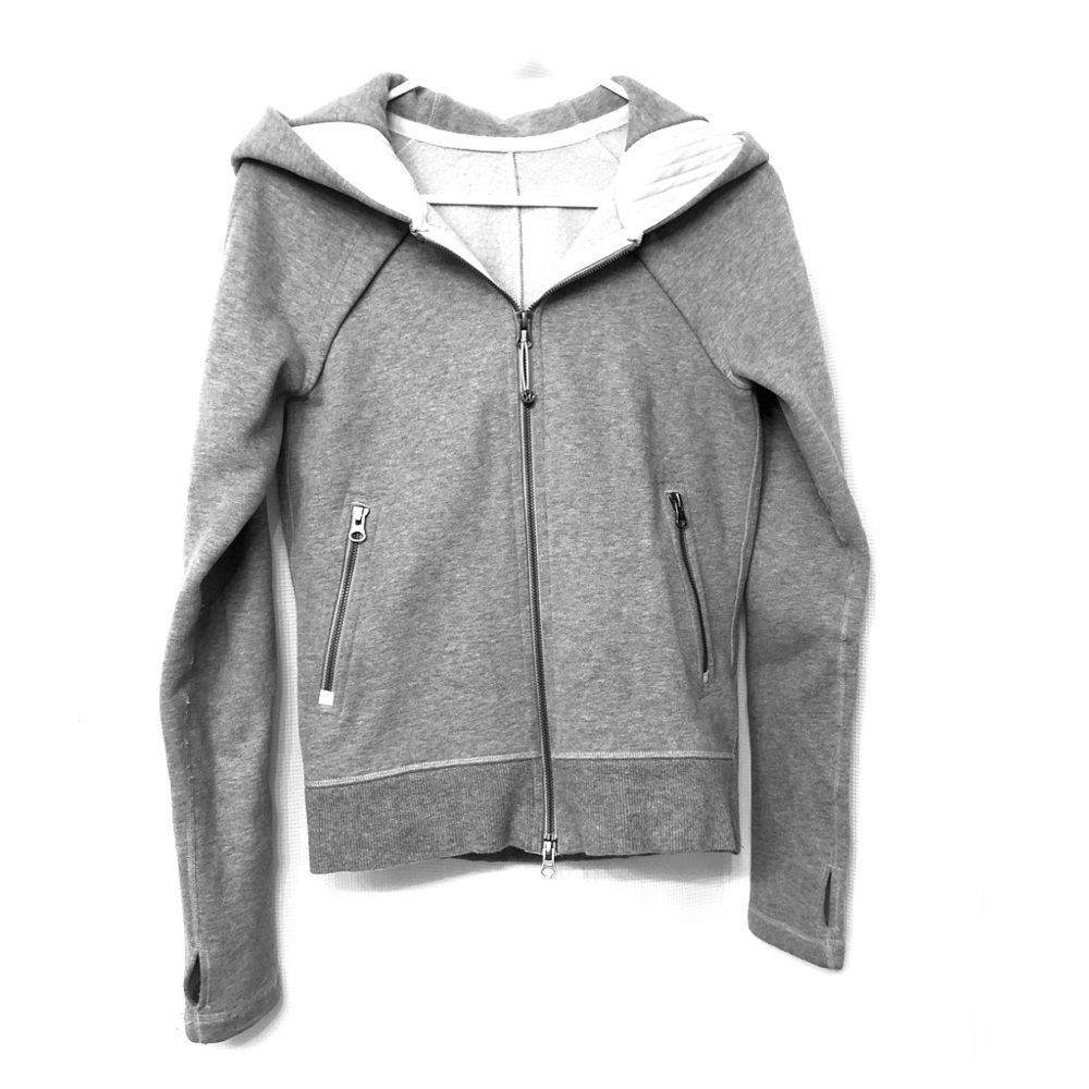 EUC gray lulu lemon hooded jacket